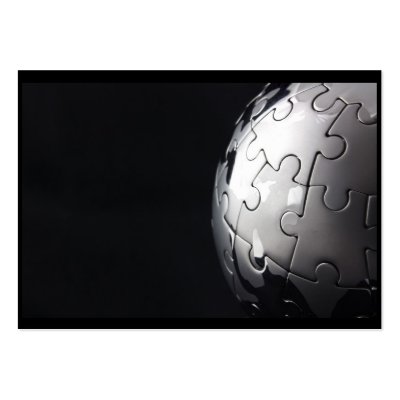 Chrome globe with black background business card template by Mreco99