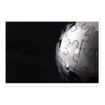 Chrome globe with black background business cards