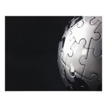 Chrome globe with black background personalized announcements