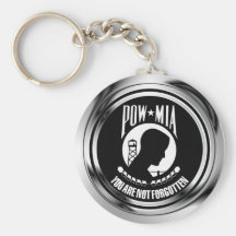 CHROME POW MIA KEY CHAIN