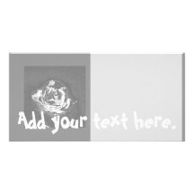 Chrome Rose Grey Personalized Photo Card