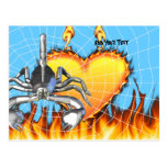 Chrome scorpion design 3 with fire and web post cards