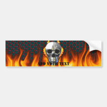 Chrome Skull and candy apple red honeycomb Bumper Stickers