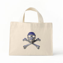 Chrome skull and crossbones canvas bag