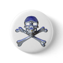 Chrome skull and crossbones pins