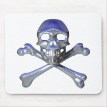 Chrome skull and crossbones mouse mat