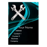 CHROME SKULL AND WRENCHES METAL MECHANICS BUSINESS CARD