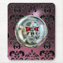 CHROME SKULL ,Damask, Purple Amethyst Mousepads