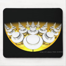 Chrome star on Gold  Mouse Mat