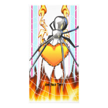 Chromed Black Widow Design 2 Custom Photo Card