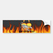 Chromed scorpion design 1 with fire bumper sticker
