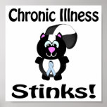 Chronic Illness Stinks Skunk Awareness Design posters