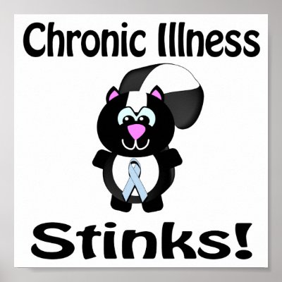 Chronic Illness Stinks Skunk Awareness Design Print by animals4acause