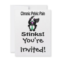 Chronic Pelvic Pain Stinks Skunk Awareness Design Custom Invites