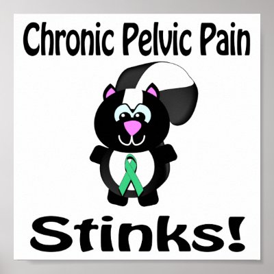 Chronic Pelvic Pain Stinks Skunk Awareness Design Print by animals4acause