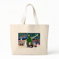 Chrstmas Magic - Six cats (variety) Tote Bags