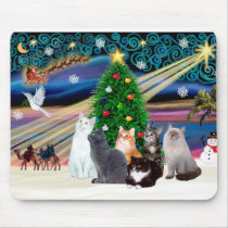 Chrstmas Magic - Six cats (variety) Mouse Pad