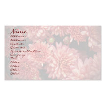 Chrysanthèmes de rouge riche modèle de carte de visite