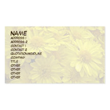 Chrysanthèmes jaunes de soleil cartes de visite personnelles