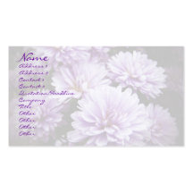 Chrysanthèmes pourpres de brume cartes de visite professionnelles