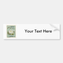 Chrysanthemum Flower Vintage Japanese Silk Label Bumper Stickers