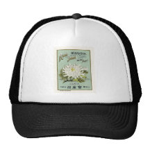 Chrysanthemum Flower Vintage Japanese Silk Label Hat