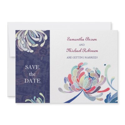 Chrysanthemum Wedding Save the Date Invitations by daphne1024