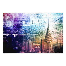 Chrysler Building - Paint Splattered - New York Art Photo