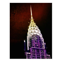 Chrysler Building - Purple and Red - NYC Postcards