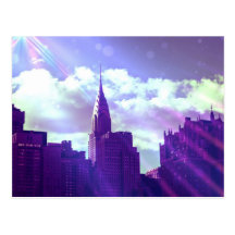Chrysler Building - Purple - New York Fairy Tale Post Cards