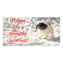 Chubbs The Wampug Christmas Card Personalized Photo Card
