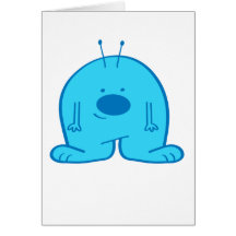 Chubby Blue Alien Card