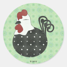 Chubby Chicken Round Stickers
