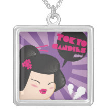 Chubby geisha portrait pendants