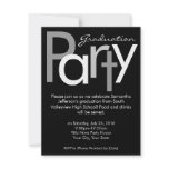 Chunky Black and White Graduation Party Invitation