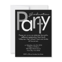 Chunky Black and White Graduation Party Invitation