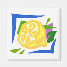 Chunky Lemon Graphic Lemons Refrigerator Magnet