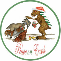 Chupacabra Peace on Earth Ornament Photo Cut Out