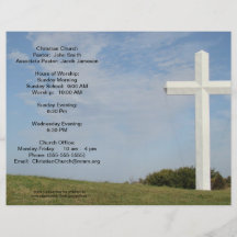Church Bulletins, White cross, customize Flyer