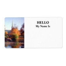 Church in Autumn Personalized Shipping Label