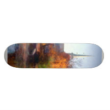 Church in autumn skate board