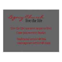 church invite postcard