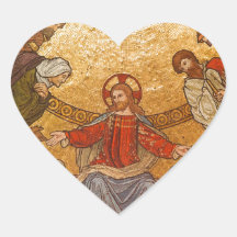 Church Mosaic - Jesus Christ Heart Stickers