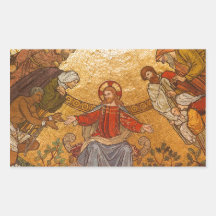 Church Mosaic - Jesus Christ Rectangle Sticker