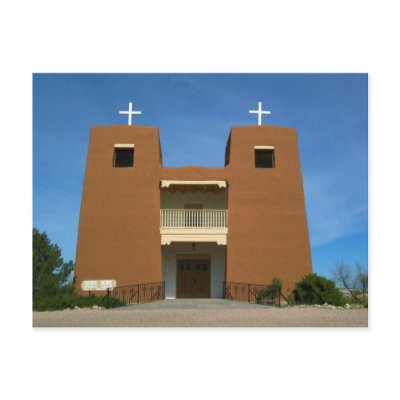 Church near Santa Fe, New Mexico Post Card by Rebecca_Reeder