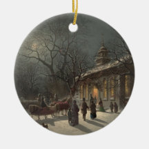 Church on Christmas Eve Christmas Tree Ornament