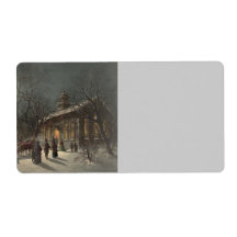 Church on Christmas Eve Custom Shipping Label