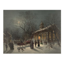 Church on Christmas Eve Post Cards