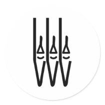 church organ pipes icon round sticker