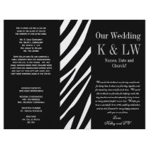 Church Program Zebra Pattern Black with White Full Color Flyer